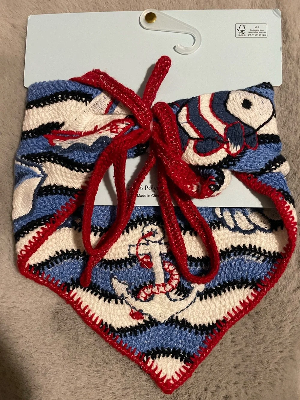 ⚓️New Piper K Nautical Stripe Bandana Head Scarf in Blue, White, Red